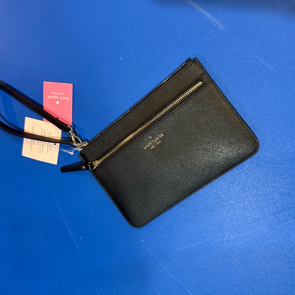 Kate Spade Black Pouch with Gold Accents